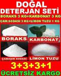 Boraks 3 Kg + Çamaşır Sodası 3 Kg + Karbonat 3 Kg + Limon Tuzu 1 Kg