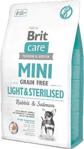 Brit Care Tahılsız Mini Irk Light Sterilised Tavşanlı ve Somonlu 2 kg Yetişkin Kuru Köpek Maması