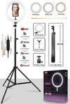 Bst Brandshoppi̇ngtr Ring Light 120 Led 24W5500K Youtuber Tiktok Tripod Telefon Tutucu Makyaj Işığı 10 Inç 2.1 Mt Tripod