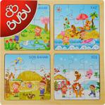 Bu - Bu Dört Mevsim Ahşap Puzzle 4x9 Parça