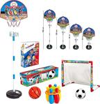 Burnis Toy Dede Futbol Kalesi + Ayaklı Basketbol Potası Erkek Çocuk Dedeları