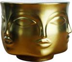 Cajuart İskandinav Tarz İnsansı Yüz Temalı Modern Saksı Pot Vazo Altın
