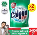 Calgon Ekstra Hijyen Çamaşır Makinesi Kireç Önleyici Ve Temizleyici Antibakteriyel Toz 2X500 Gr