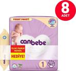 Canbebe 1 Numara Yenidoğan 80\'li 8 Paket Bebek Bezi