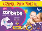 Canbebe 3 Beden Midi 68 Adet Aylık Paket Bebek Bezi