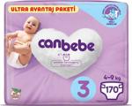 Canbebe 3 Numara Midi 170'li Ultra Avantaj Paket Bebek Bezi