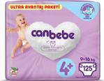 Canbebe 4+ Numara Maxi Plus 125'li Ultra Avantaj Paket Bebek Bezi