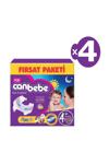 Canbebe 4+ Numara Maxi Plus 50'li 4 Paket Bebek Bezi