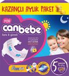 Canbebe 5 Beden Junior 60 Adet Aylık Paket Bebek Bezi