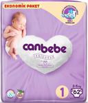 Canbebe Bebek Bezi 1 Beden Yenidoğan 2-5 Kg 124 Adet