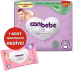 Canbebe Bebek Bezi 5 Beden Aylık Ekonomik Paket 120 Li ( Islak Havlu Hediyeli )