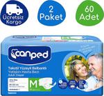 Canped Belbantlı Tekstil Yüzeyli Hasta Bezi Orta Boy Medium 60 Adet