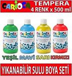 Carioca Tempera Ana Renkler Yıkanabilir Sulu Boya Seti 500 Ml 4'Lü