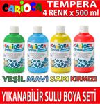 Carioca Tempera Yıkanabilir Sulu Boya Seti 4 Renk X 500 Ml.