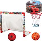 Cars Şimşek Mcqueen Basketbol Potası+3 Oyuncak Futbol Kalesi