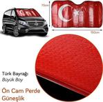 Carub Büyük Boy Oto Ön Cam Güneşlik Türk Bayrağı 150 Cm 70 Cm