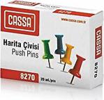 Cassa 8270 Harita Çivisi Renkli 20\'li Paket