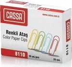 Cassa Ataş (ataç) Renkli Pvc Kaplı 28 Mm 50 Li (12 Paket) 8110