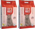 Cats White Cat'S White - 2X10 Kg - Parfümsüz Bentonit Kedi Kumu