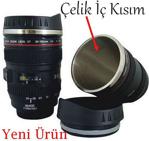 Çelik Metal Objektif Bardak Cup Lens Kupa Bardağı Kalemlik Cuplens Hediyelik Termos Çay Termosu400mm