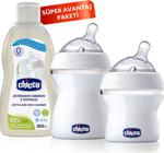 Chicco Naturalfeeling PP Biberon Seti ( 150 ml + 250 ml PP Biberon + Chicco Biberon Emzik Ve Beslenme Gereçleri Temizleyici)