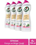 Cif Krem Müge Çiçeği & Frezya Temizleyici 750 Ml 4'Lü Paket