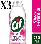 Cif Tüm Yüzeyler Çiçek Ferahlığı 750 Ml 3'Lü Jel Yüzey Temizleyici