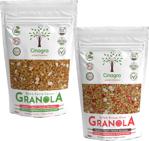 Cinagro Goodies Elma Ceviz Tarçın Ve Çilek Kinoa Chia 300 Gr 2'Li Set Granola