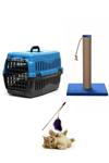 Çınar Kedi Taşıma Seti 3 Prç Mavi