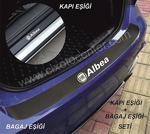 Cix Fiat Albea Için Bagaj Ve Kapı Eşiği Karbon Oto Sticker Set