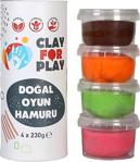 Clay For Play 4'Lü Doğal Oyun Hamuru 4X230 Gr - Renkli