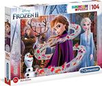 Clementoni - 104 Parça Puzzle Simli Frozen - 1