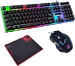 Cnk Yk Design 3In1 Oyuncu Klavye Mouse Mause Pad Kablolu Rgb Aydınlatmalı Gamer Pc Oyun Seti