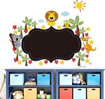 Çocuk Odası Dekorasyonu Sevimli Hayvanlı Yazılabilir Kara Tahta Kendinden Yapışkanlı Pvc Sticker