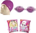 Çocuk Yüzücü Gözlüğü Barbie Seti Barbie Kolluk Gözlük Bone