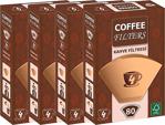 Coffee Filters 1/4 4 Numara Filtre Kahve Kağıdı Paket Brown 4 X 80 Adet