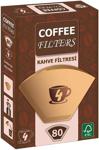 Coffee Filters Kahve Filtre Kağıdı 1x4 80'li Paket (Brown)