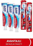 Colgate Gelişmiş Beyazlık Beyazlatıcı Diş Macunu 50 Ml X3Adet +Visible White Orta Diş Fırçası X2Adet