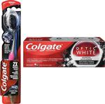 Colgate Optic White Aktif Kömür + 360 Charcoal Siyah Diş Fırçası Seti