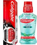 Colgate Optic White Aktif Kömür Beyazlatıcı Diş Macunu + Plax Taze Nane Ağız Suyu 250 Ml