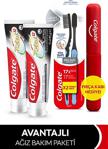 Colgate Total Aktif Kömür Diş Macunu 75 Ml X2 Adet, Mikro Ince Yumuşak Diş Fırçası 1+1+Fırça Kabı