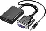 Concord Vga To Hdmi Dönüştürücü (Htv) 3.5Mm Aux Kablo (48Cm) + Microusb To Usb Kablo (50Cm)