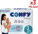 Confy Premium 3 Numara Midi 64'Lü 3 Paket Bebek Bezi