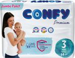 Confy Premium 3 Numara Midi 64'Lü Bebek Bezi