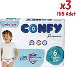 Confy Premium 6 Numara Extra Large 36'Lı 3 Paket Bebek Bezi