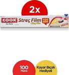 Cook Streç Film Kayar Bıçak Hediyeli 100 M X 30 Cm 2'Li Paket