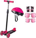 Cool Wheels 3 Yaş Üstü Pembe Twist Işıklı Scooter Kask Seti