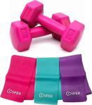 Cosfer Dambıl 1 Kg X 2 Fuşya Pilates Drenç Bandı 3 Lü