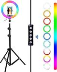 Coverzone 13 İnch Rgb Ring Light 33Cm Çok Renkli Fonksiyonlu 210Cm Tripod Led