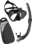 Cressi Matrix/Gamma Maske Şnorkel Set Hypoalerjik Silikon, Serbest Dalış Yüzme seti Maske Şnorkel Set Şeffaf/Siyah Tek Beden